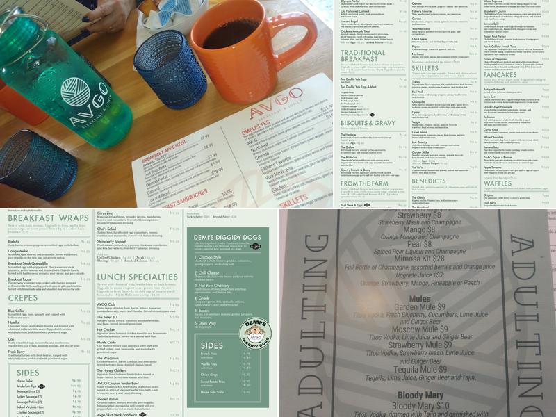Avgo Breakfast and Lunch Menu
