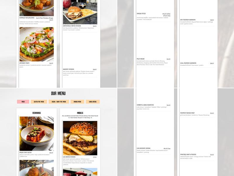 Lua Brewing Menu