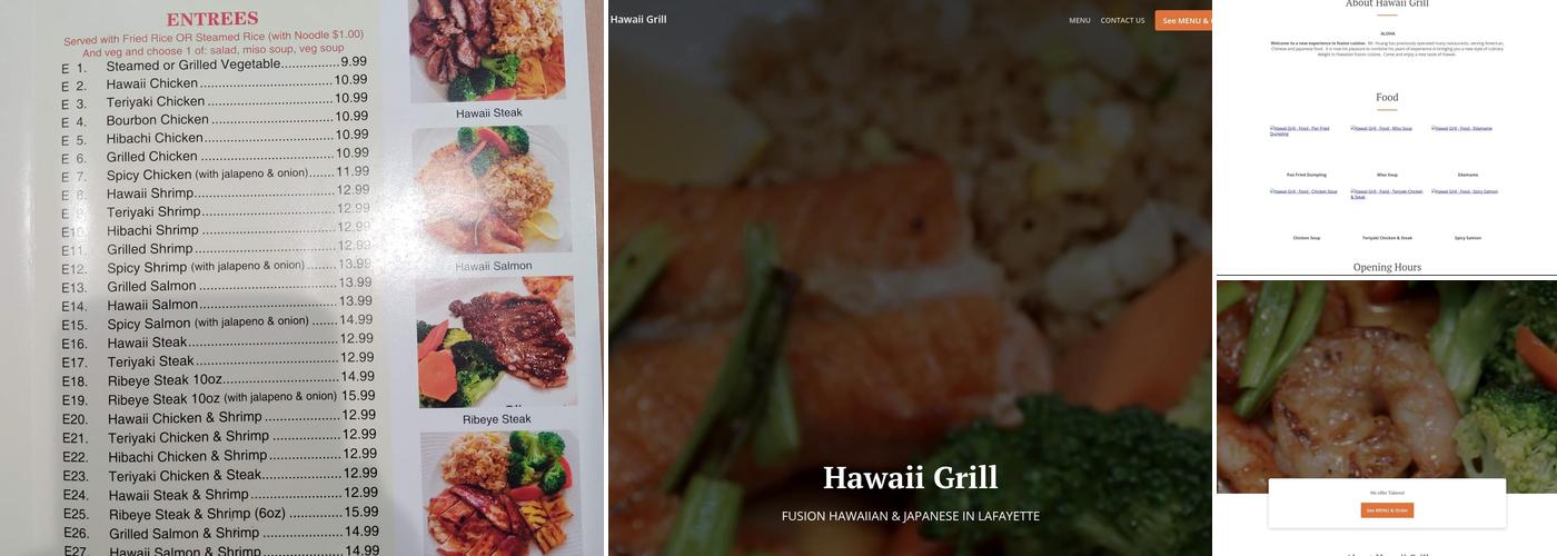 Hawaii Grill Menu