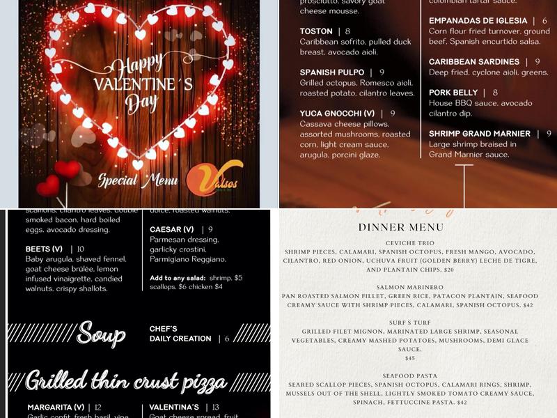 Valsos Table and Bar Menu
