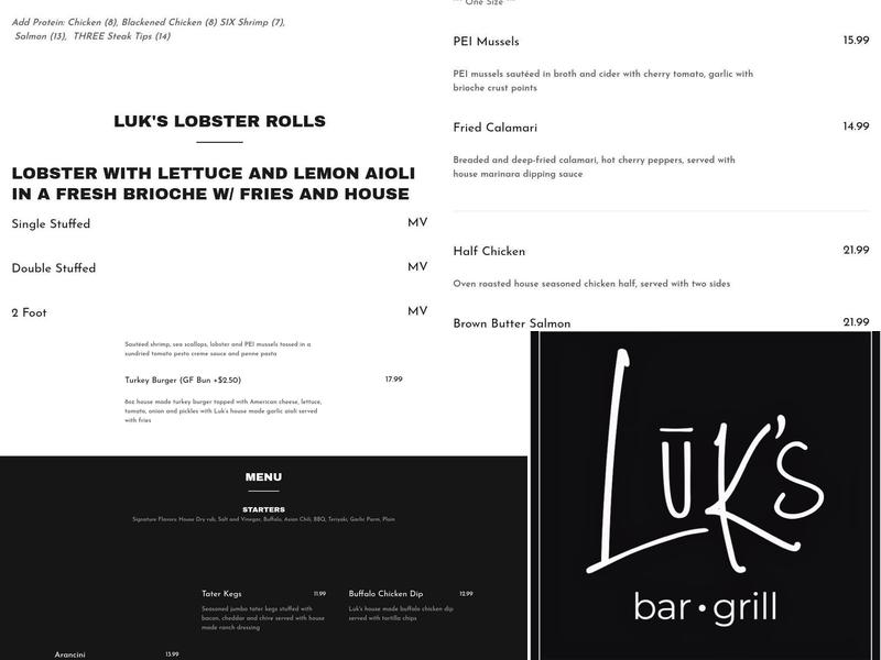 Luk's Bar and Grill Menu