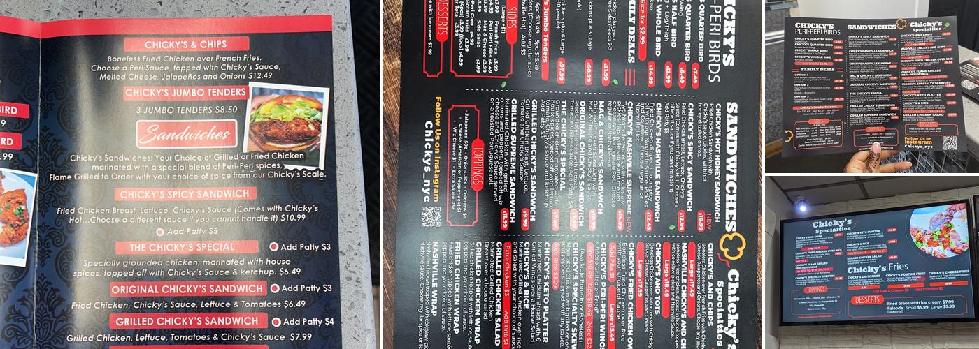 Chicky's Menu