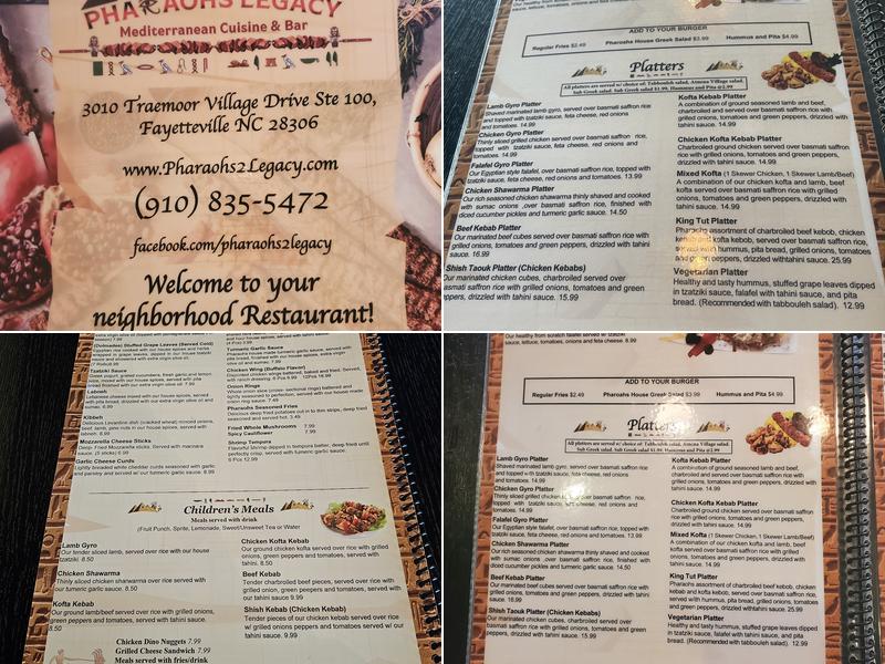 Pharaohs Legacy Menu
