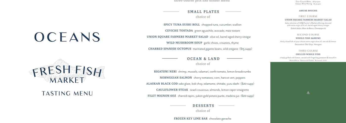 Oceans Menu