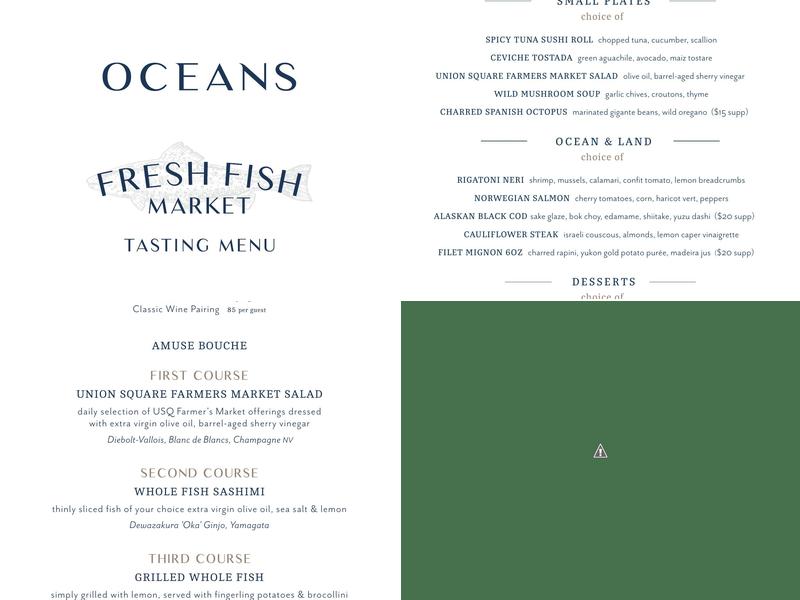 Oceans Menu