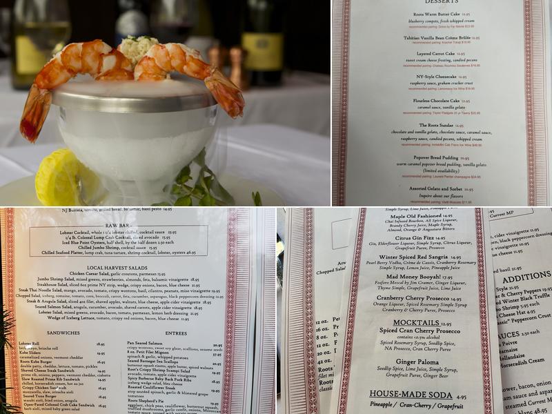 Roots Ocean Prime Menu