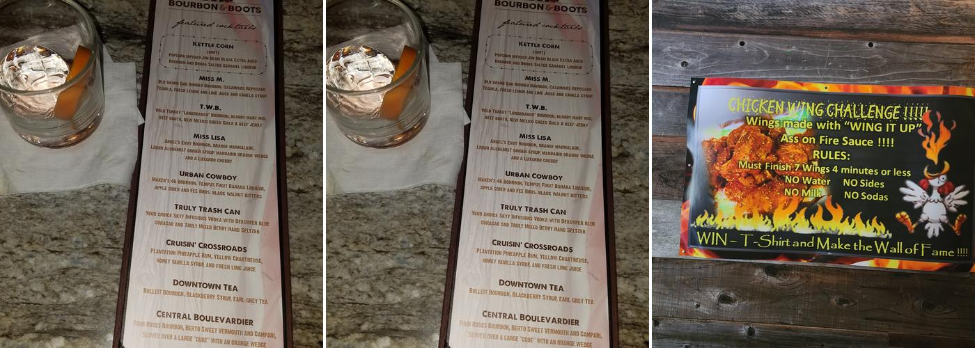 Bourbon & Boots Menu