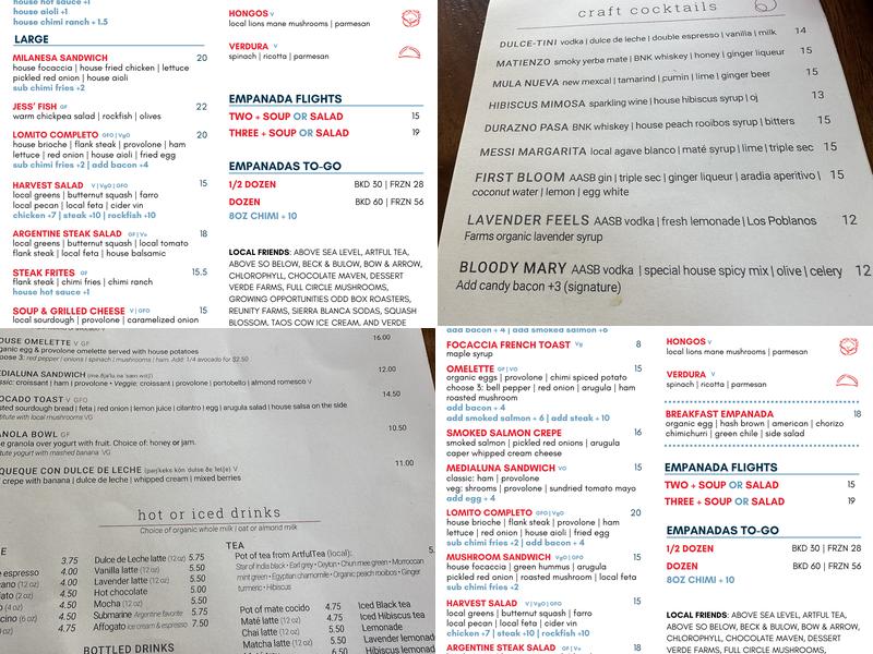 Cafecito Menu