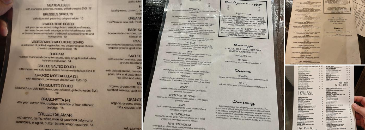 Salted Dough Menu