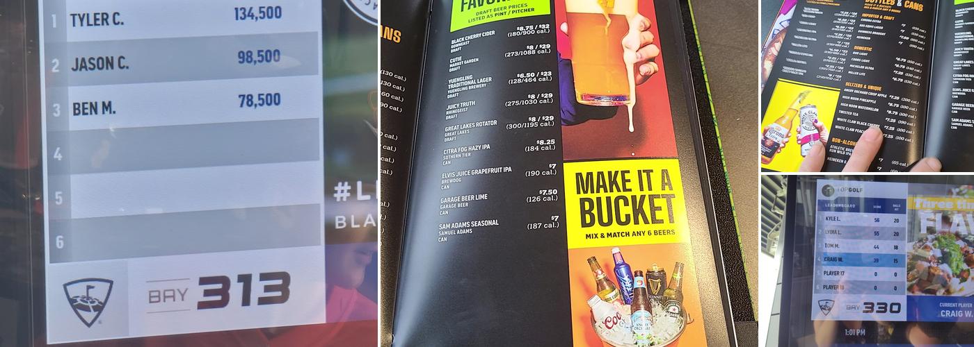 Topgolf Cleveland Menu