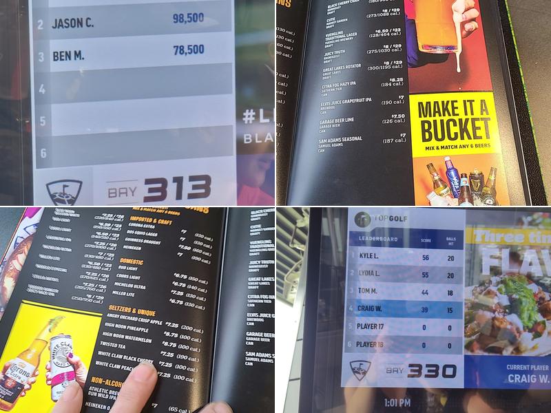 Topgolf Cleveland Menu