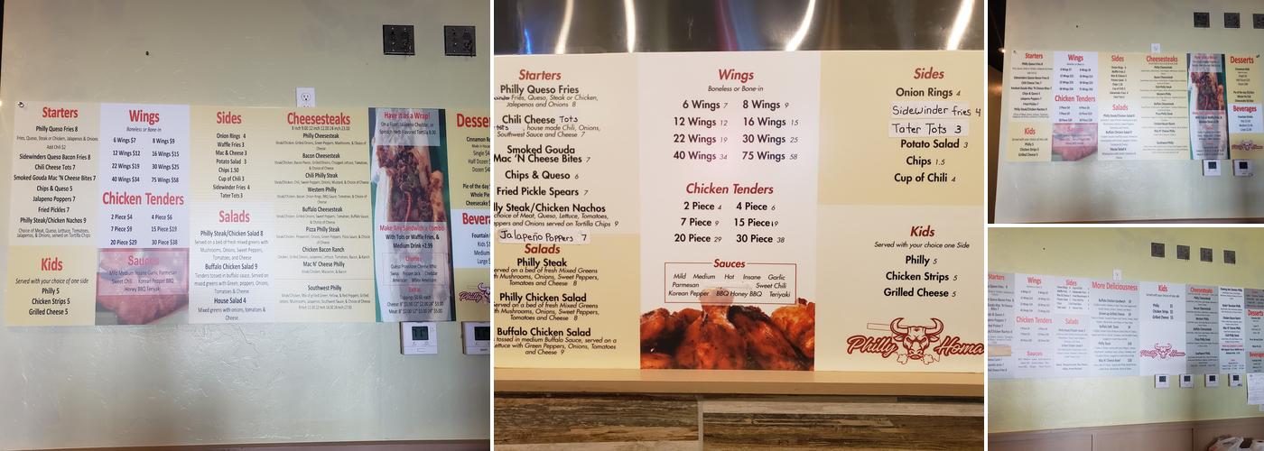Phillyhoma Menu