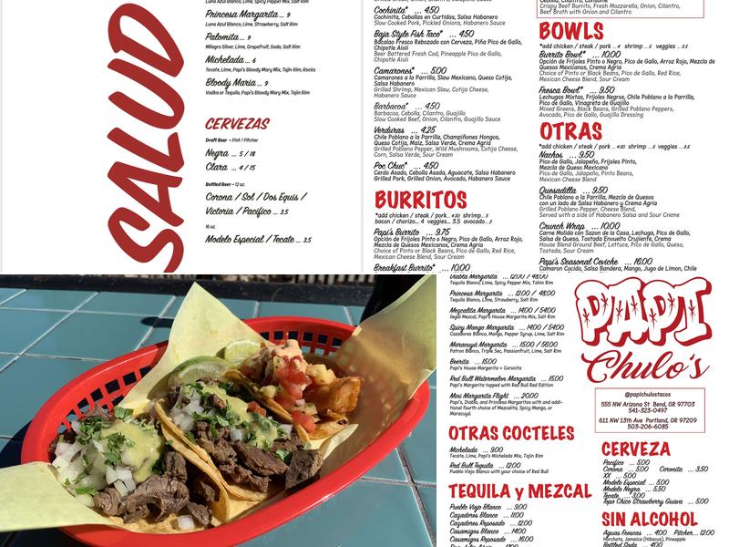 Papi Chulo's Menu