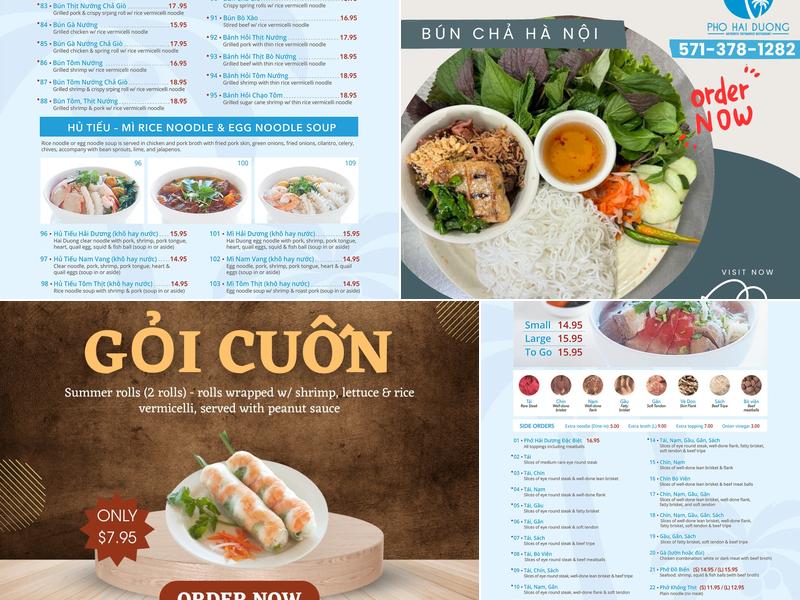 Pho Hai Duong Tysons Menu