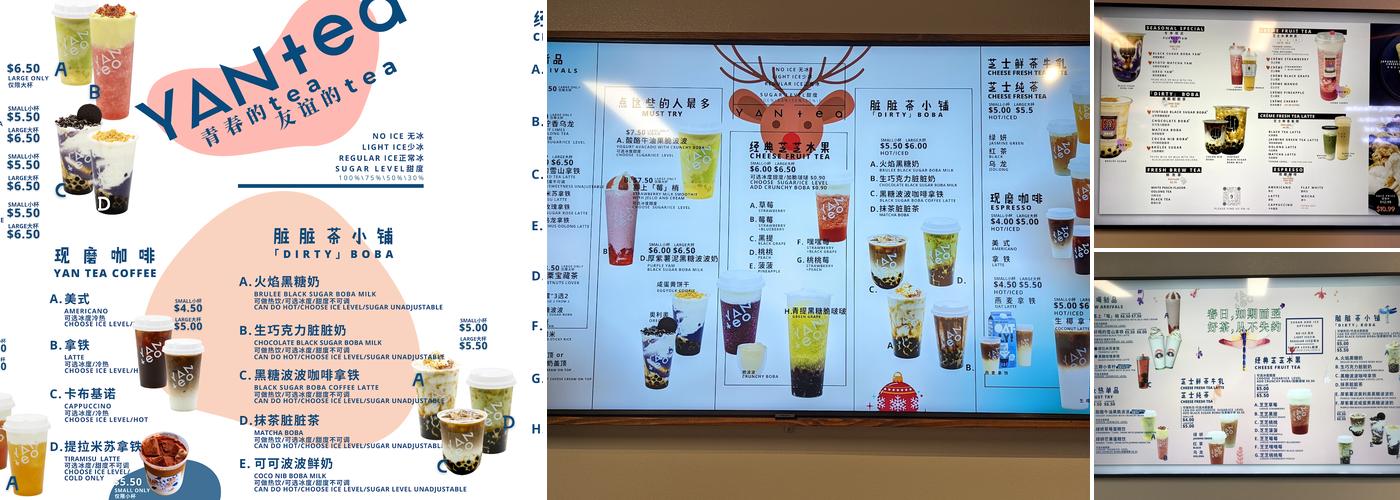 YAN tea Menu