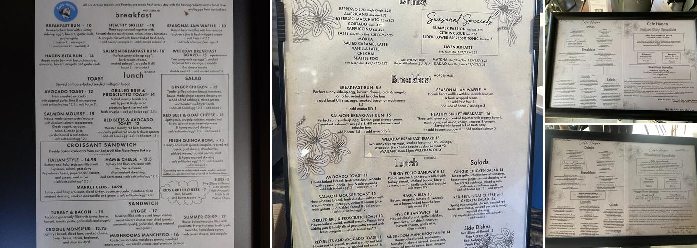 Café Hagen Modern Scandinavian Café Menu