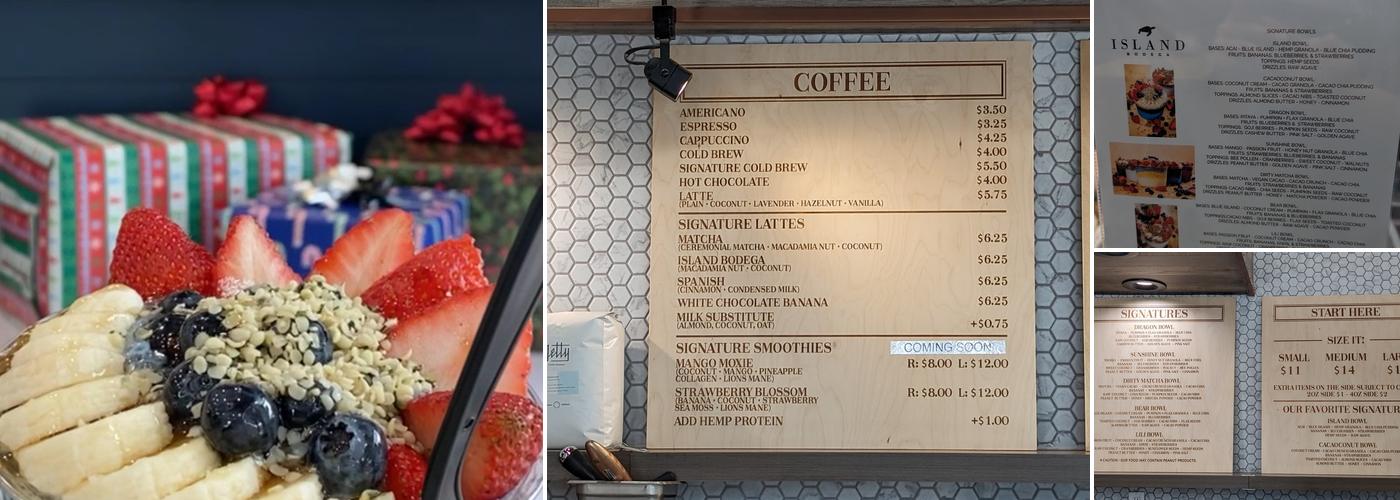Island Bodega Menu