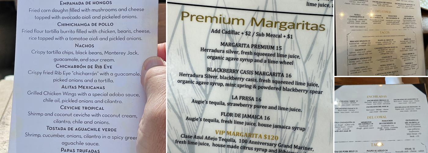 Flor De Maiz Menu