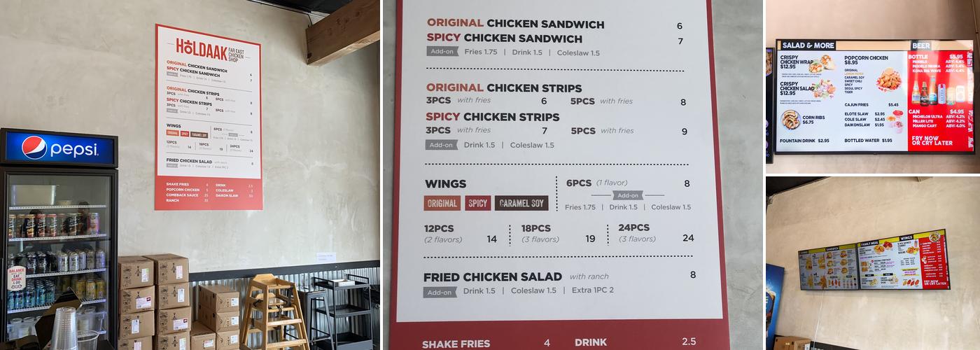 HOLDAAK Menu
