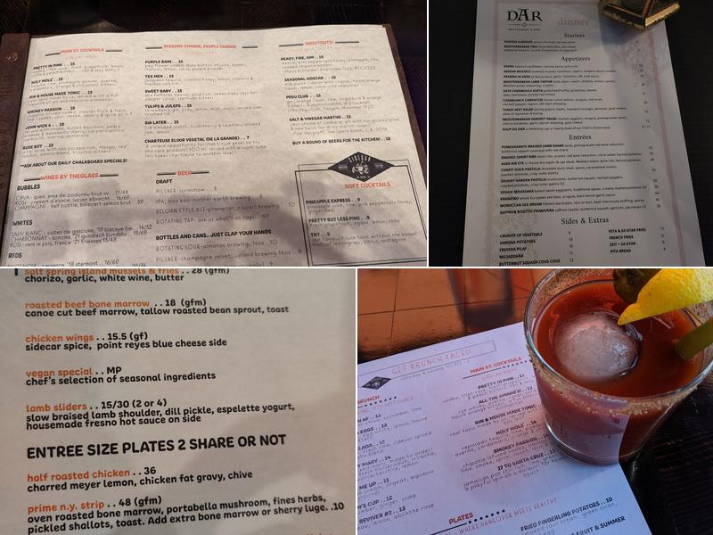 Sidecar Modern Tavern Menu