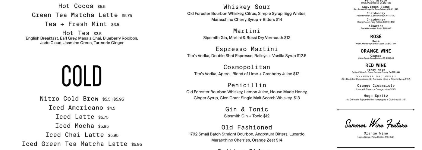 Smitten Menu