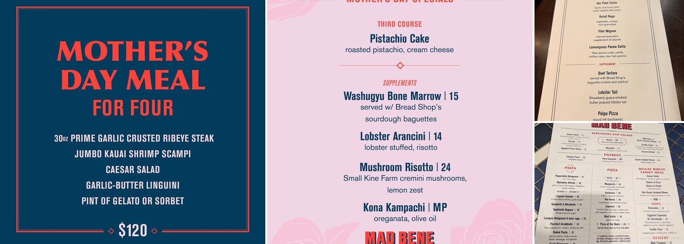 Mad Bene Menu