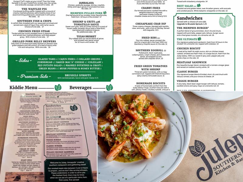 Julep Kitchen & Bar Menu