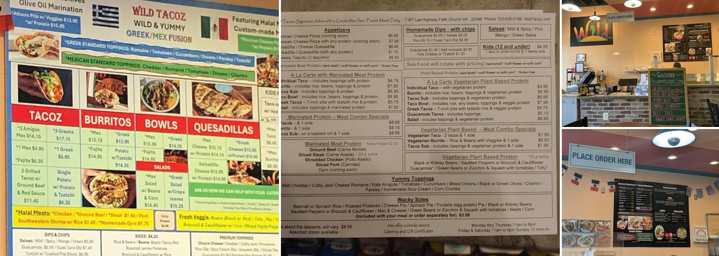 Wild Tacoz Menu