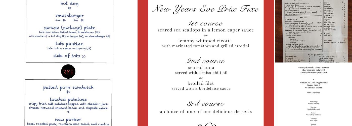 RYE Menu