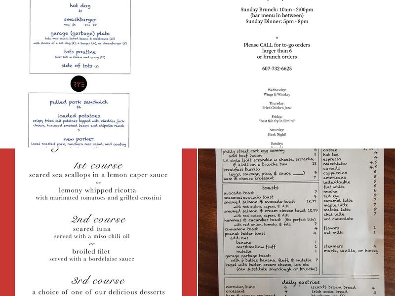 RYE Menu