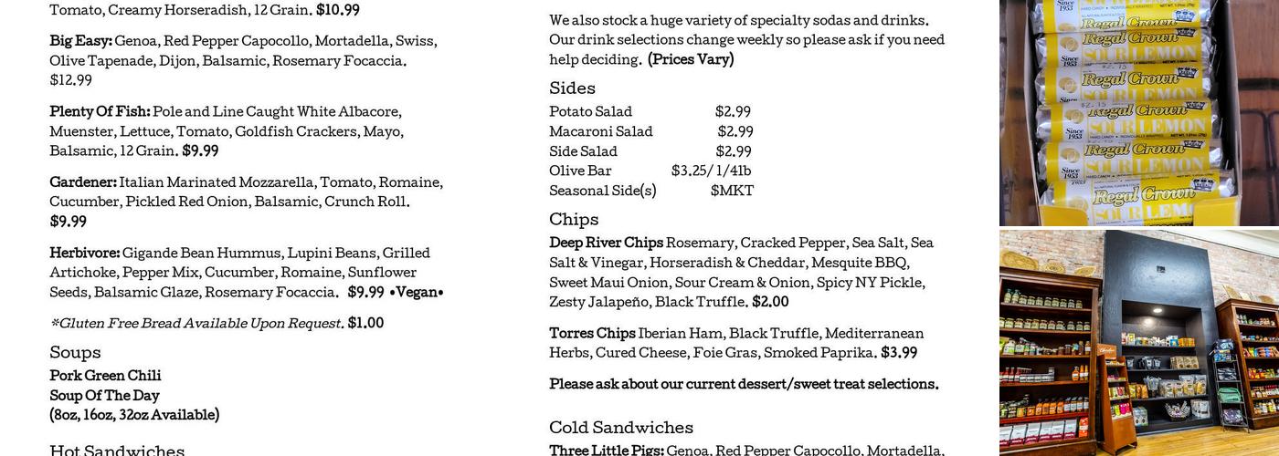 The Hog And The Hen Menu