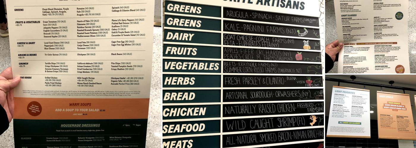 Chopt Creative Salad Co. Menu