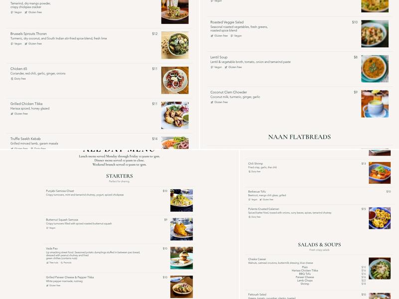 Chaska Menu