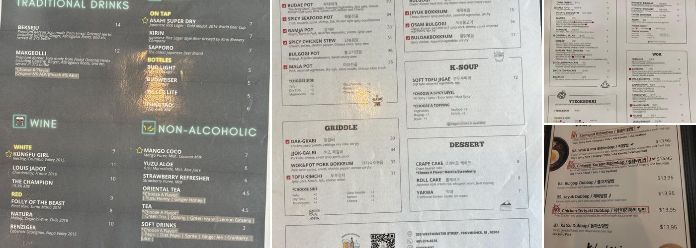 Wok & Pot Menu