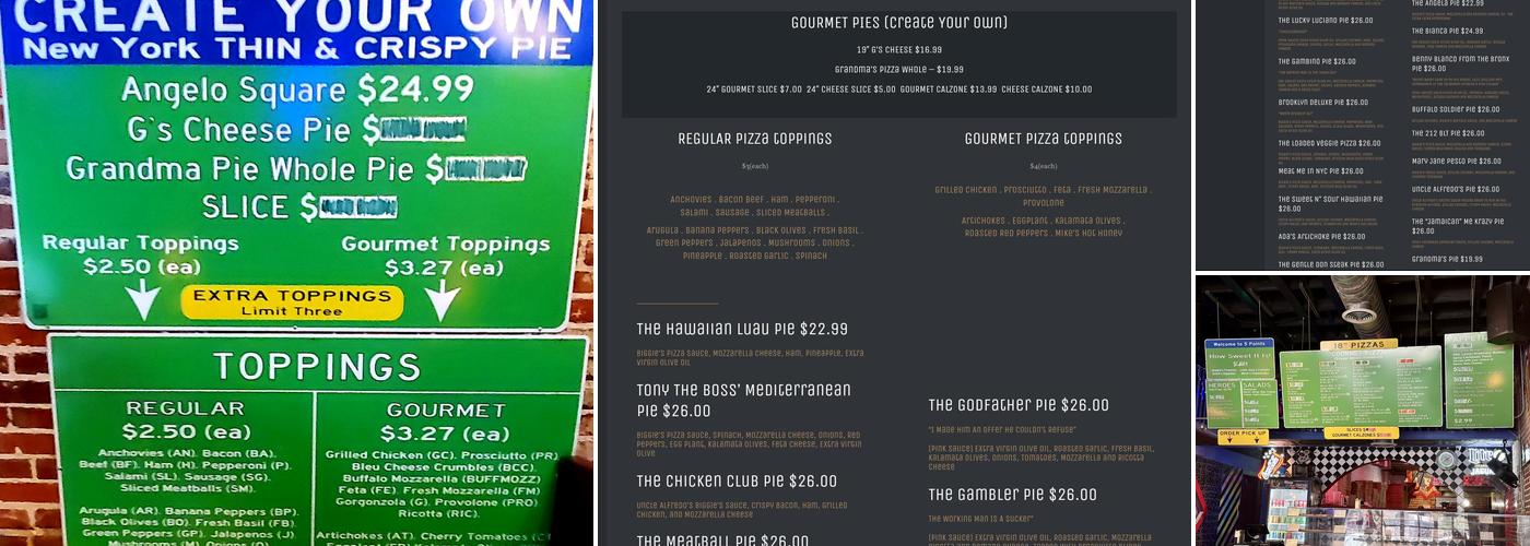 Biggies Pizza 5 Points Riverside Menu