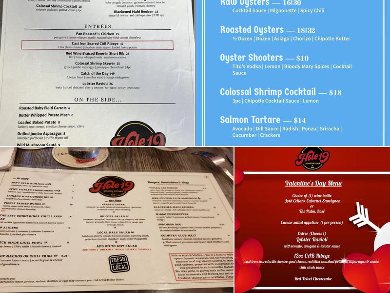 Hole 19 - Scratch Kitchen + Bar Menu