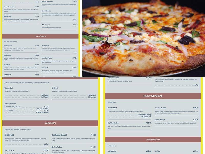 The Salty Crab Bar & Grill North Beach Menu