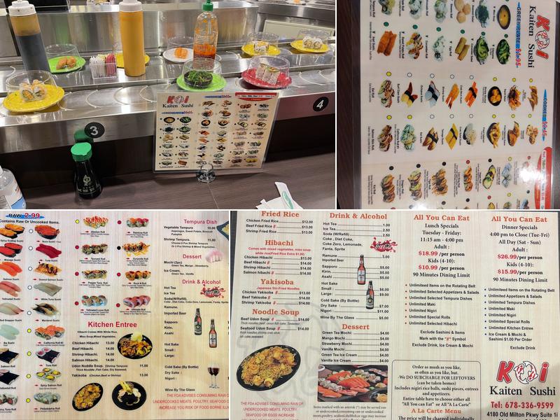 Koi Kaiten Sushi Menu