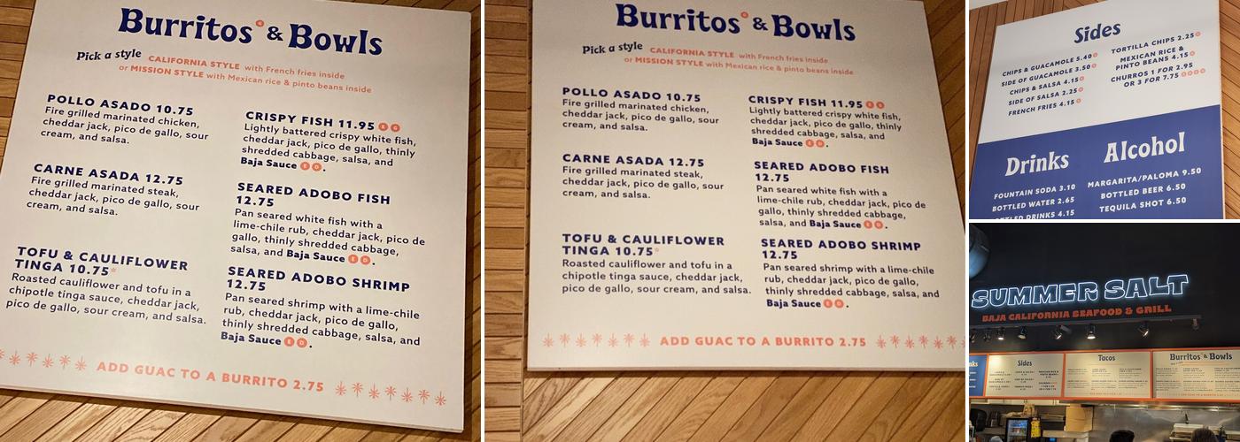 Summer Salt Menu