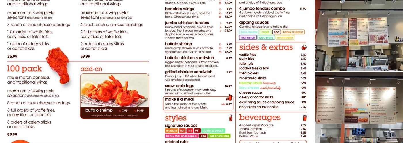 Hoots at the Fields Menu