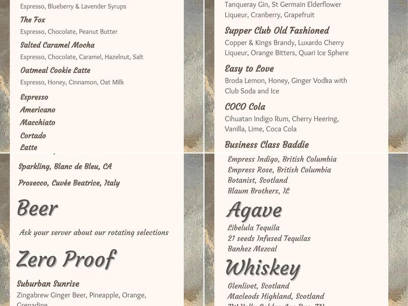CoCo & Blu Menu