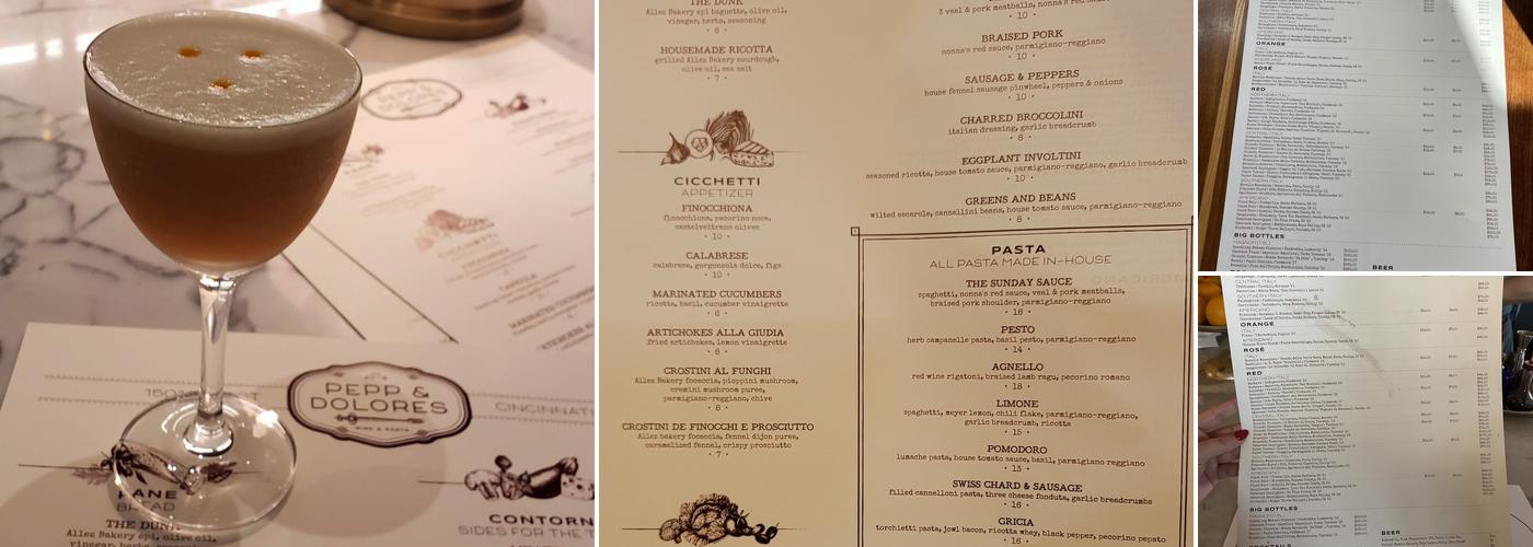 Pepp & Dolores Menu