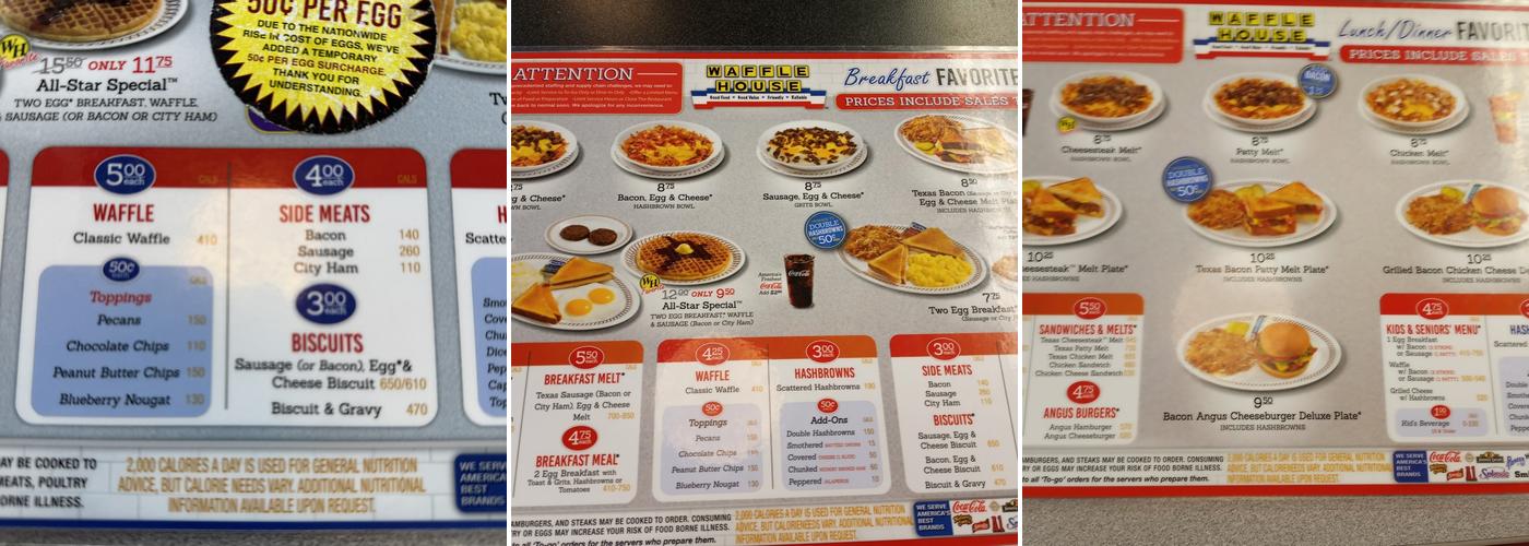 Waffle House Menu