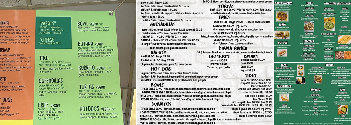 taco bros Menu
