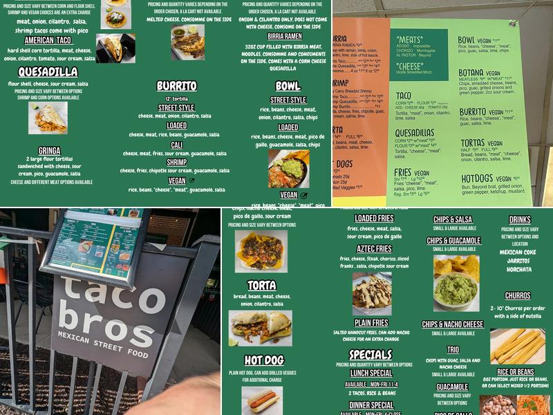 taco bros Menu