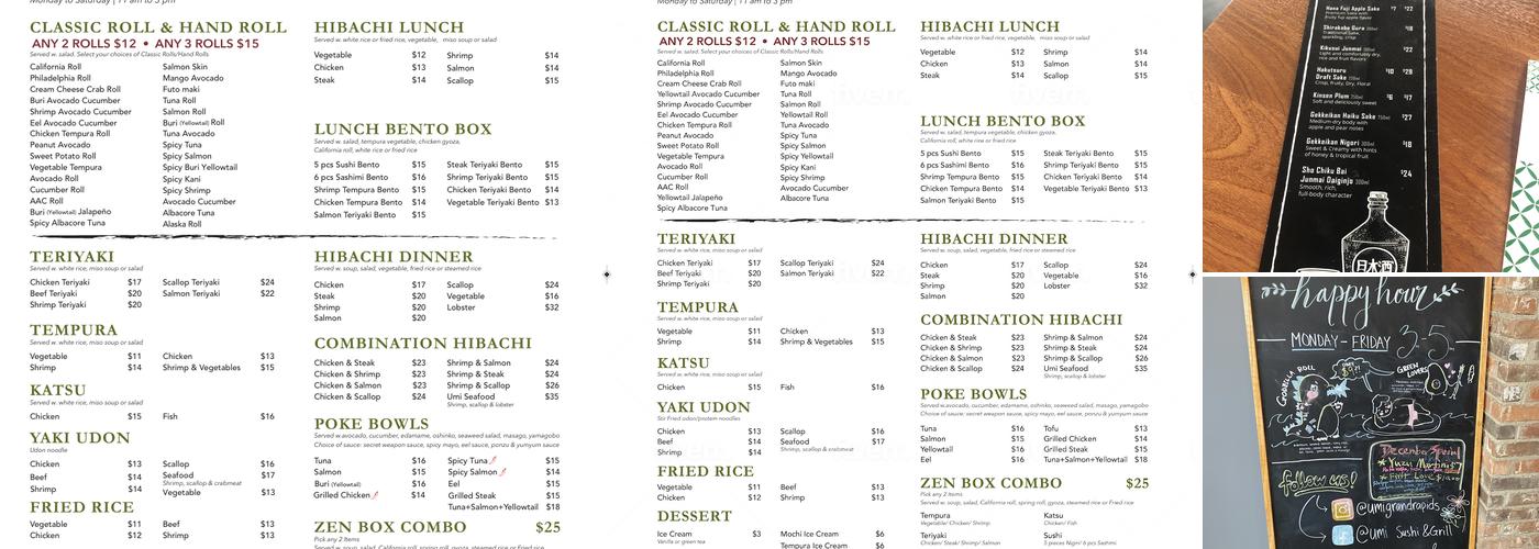 Umi Sushi&Grill Menu