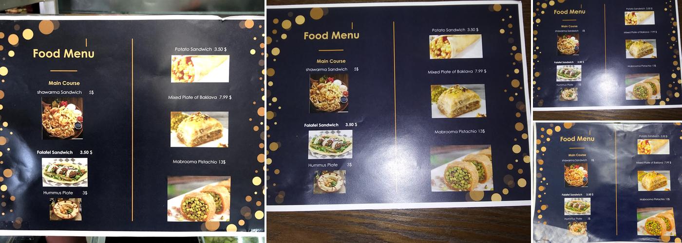 Fresh Arabic Sweets بلاد الشام Menu