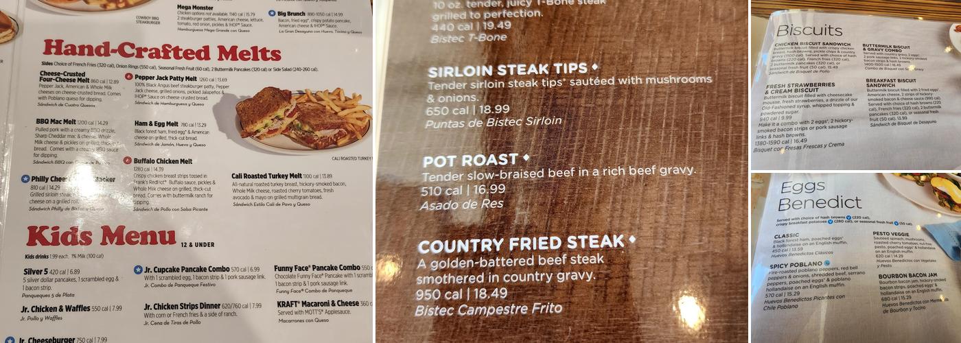 IHOP Menu