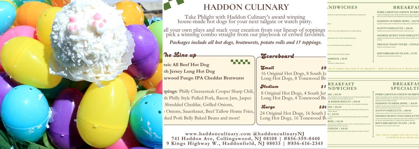 Haddon Culinary Menu