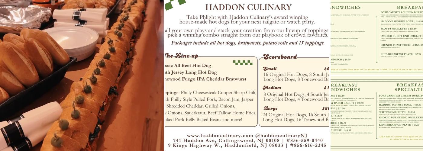 Haddon Culinary Menu